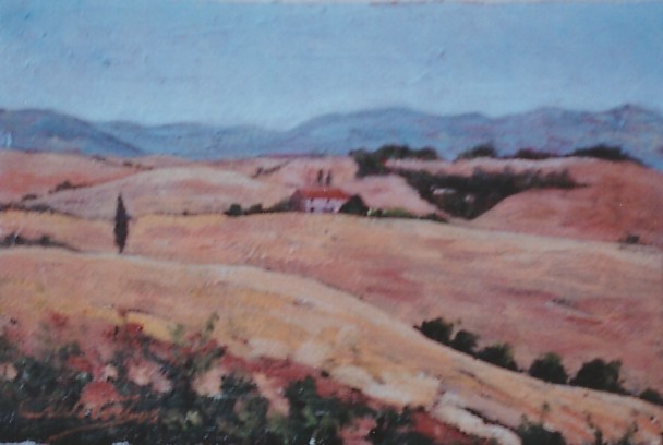 panorama dalla tabaccaia con cipresso