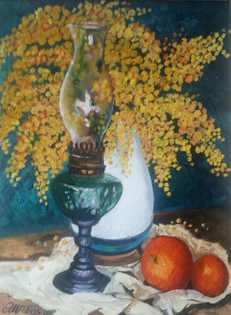 natura morta con lampada
