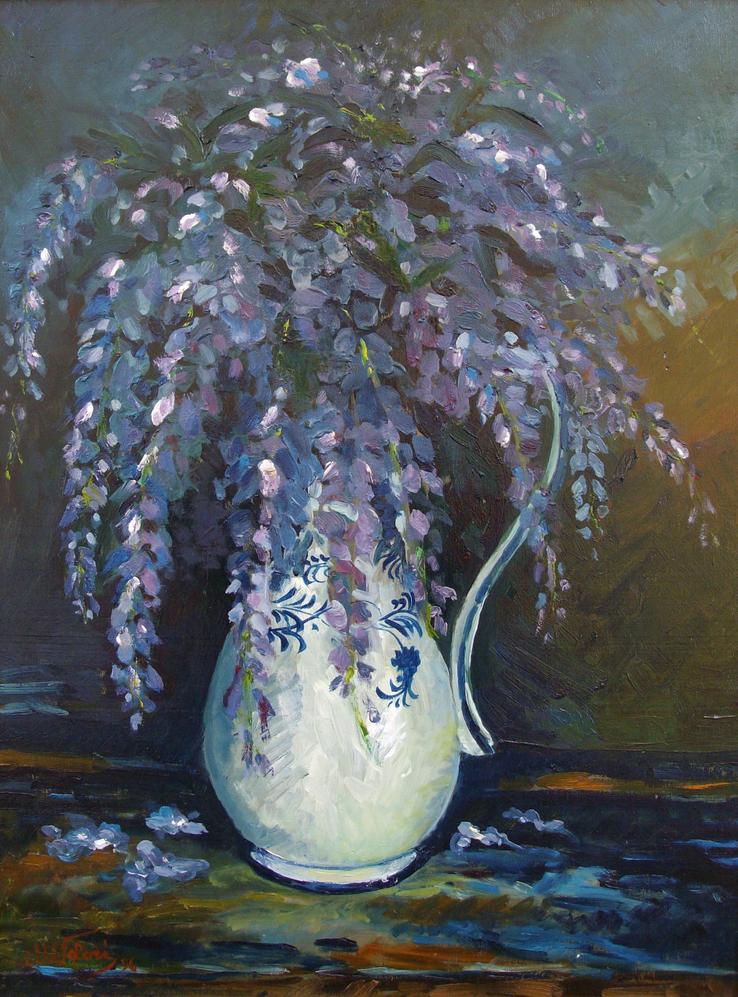 vaso con glicine