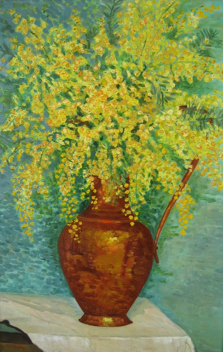 vaso con mimosa 