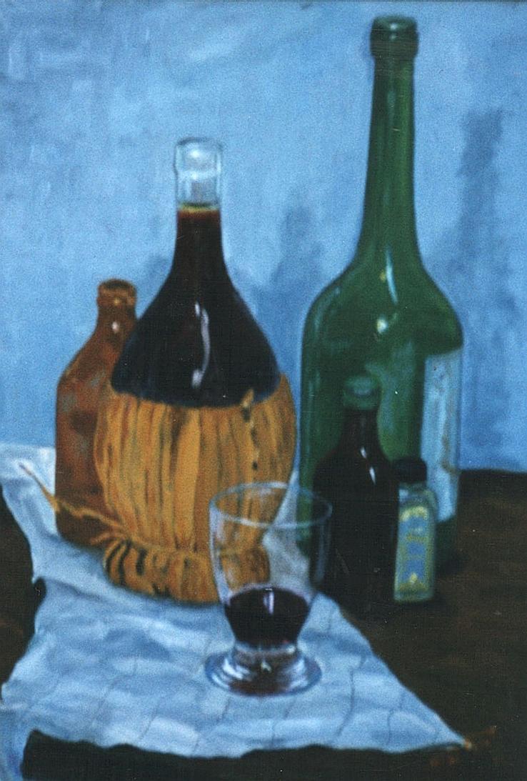 composizione con bicchiere di vino