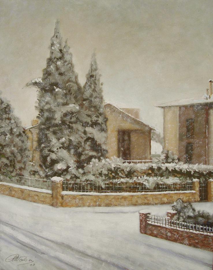 nevicata a Cecina in via Rosmini